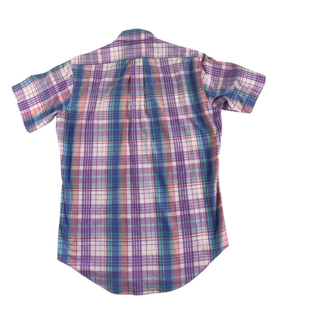 Chaps Ralph Lauren Plaid Shirt Men's M Short Sleeve Preppy Vintage - Picture 2 of 6